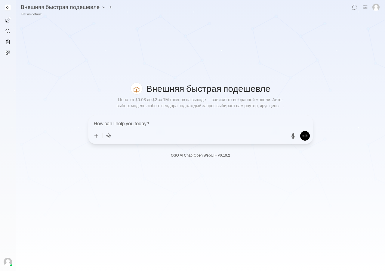 Выбор внешней модели